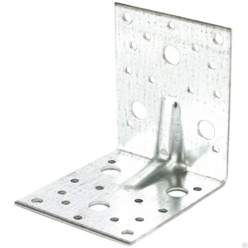 Уголок перфорированный усиленный 90х90х65х2,0мм Сибртех 46412 оцинк. фото Уголок перфорированный усиленный 90х90х65х2,0мм Сибртех 46412 оцинк. картинка